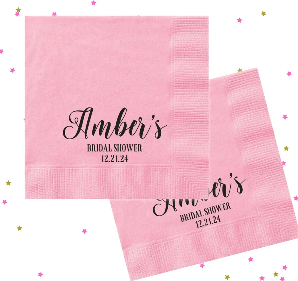 

50PCS Bridal Shower Cocktail Napkins, Personalized Bachelorette Beverage Napkins, Personalized Cocktail Napkins, Bachelorette De