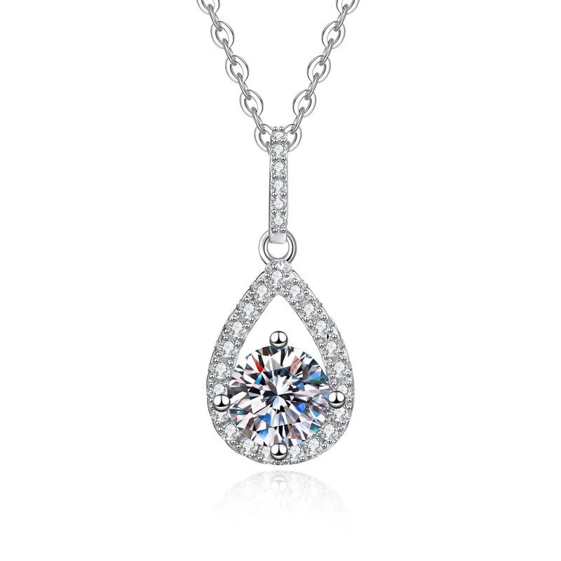

ZFSILVER модный тренд, классическое серебро 925 пробы, 1 карат, муассанит, ожерелье с каплями воды для очарования, женские аксессуары, вечерние ювелирные изделия, подарок XL470