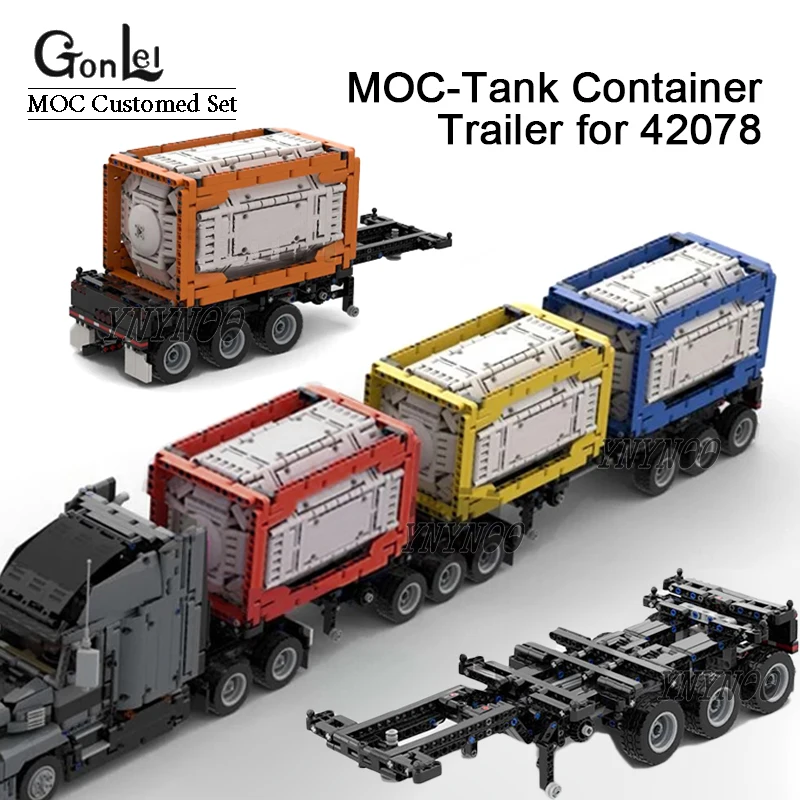 537Pcs/lot MOC Tank Container Chassis Trailer for 42078 Mark Anthem Truck Cars Building Blocks Model DIY Bricks Toys Gifts