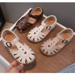 Sandals for Baby Girls Summer Cut-Outs Heart-shaped Lolita Princess Shoes Fashion Children's beach Sandals Kids Garden Shoes