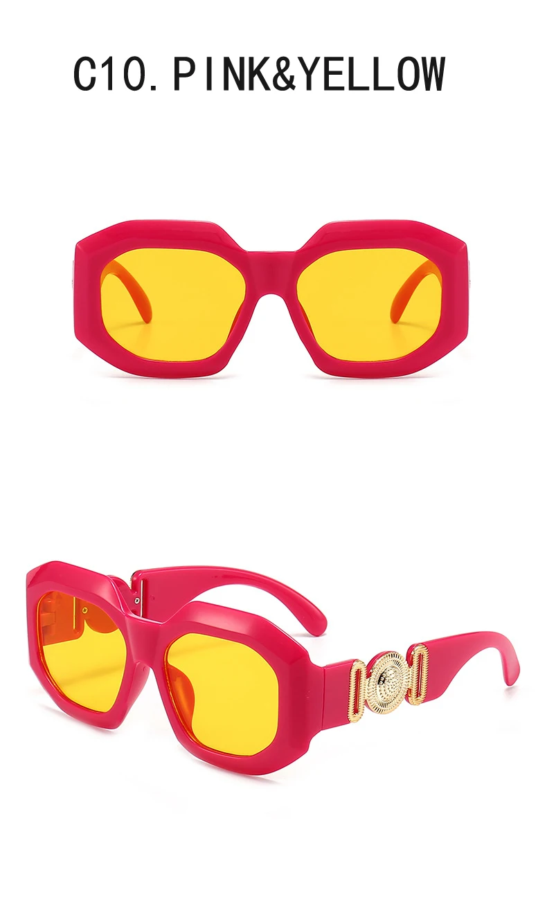 Luxus Marke Designer Vintage Übergroßen Quadratischen Sonnenbrille Frauen Männer Klassische Großen Rahmen Männliche Sonnenbrille Für Weibliche UV400 – Detail 13