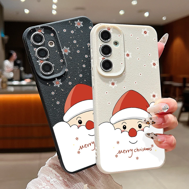Cute Santa Claus Phone Case For Samsung Galaxy S25 Edge S24 FE S23 S22 Ultra Plus A17 A56 A36 A55 A16 A15 A54 A26 5G Soft Cover