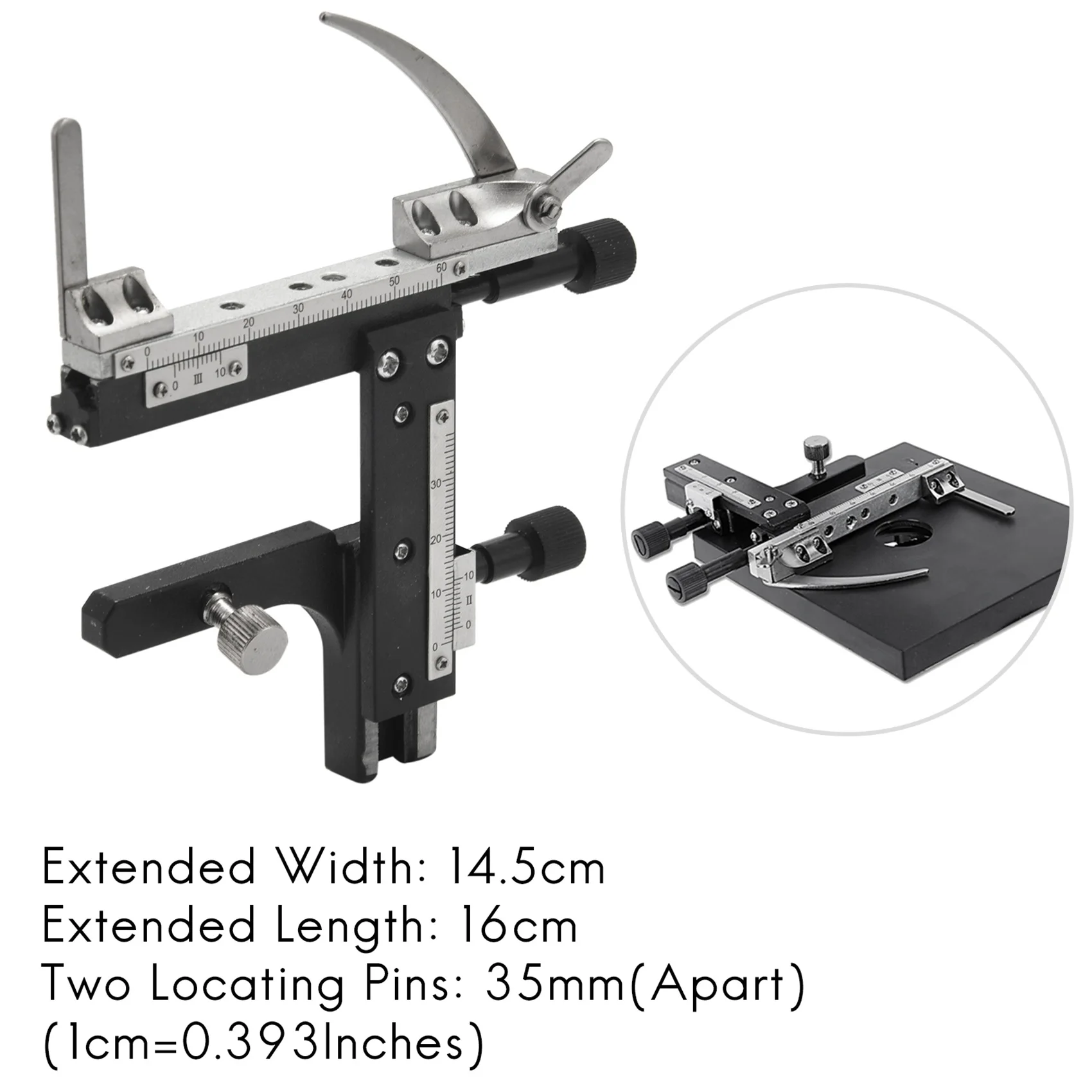 ABKJ-Microscope Attachable Mechanical Stage X-Y Moveable Caliper Vernier With Scale