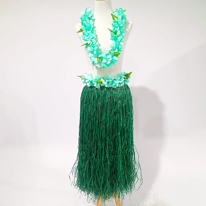 3-layer Plastic Grass Skirt Hula Dance Skirt Hawaiian Theme Festive Party Supplies for Tropical Hawaii Costumes Performance