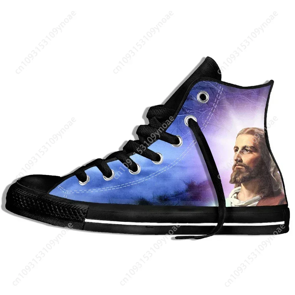 

New Arrival Popular Anime Jesus Men Women Sneakers Harajuku Style Plimsolls Lightweight Casual Shoes High Top Latest Board Shoes
