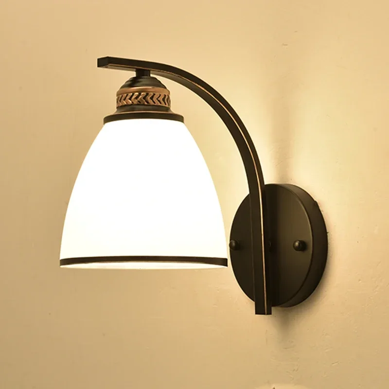 American Style Country Wall Lamp Bedside Lamp Vintage Creative Living Room Hallway Balcony European Style Single Head Stair Lamp