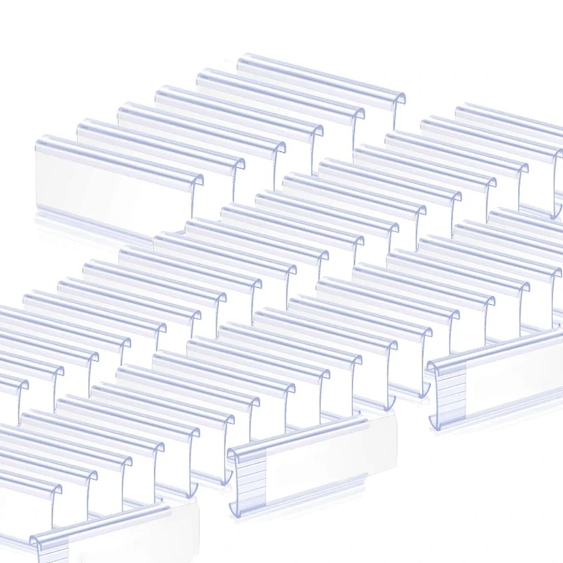 

200 Pieces Wire Shelf Label Holders Set Kit Plastic Label Shelf Clips With 200Pcs White Card Kit (2.95Inch X1.18 Inch)