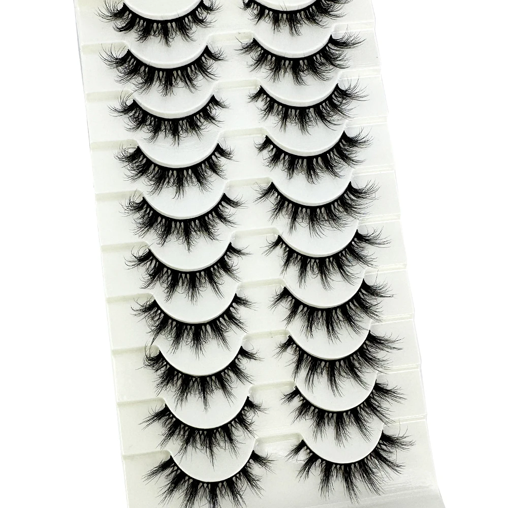 10 Paar Mix-Wimpern aus Nerz, flauschig, dramatisch, falsche Wimpern, natürlich, lang, künstlicher Nerz, dünne, künstliche Wimpern, sieht aus wie Verlängerung XH01 – Detail 9