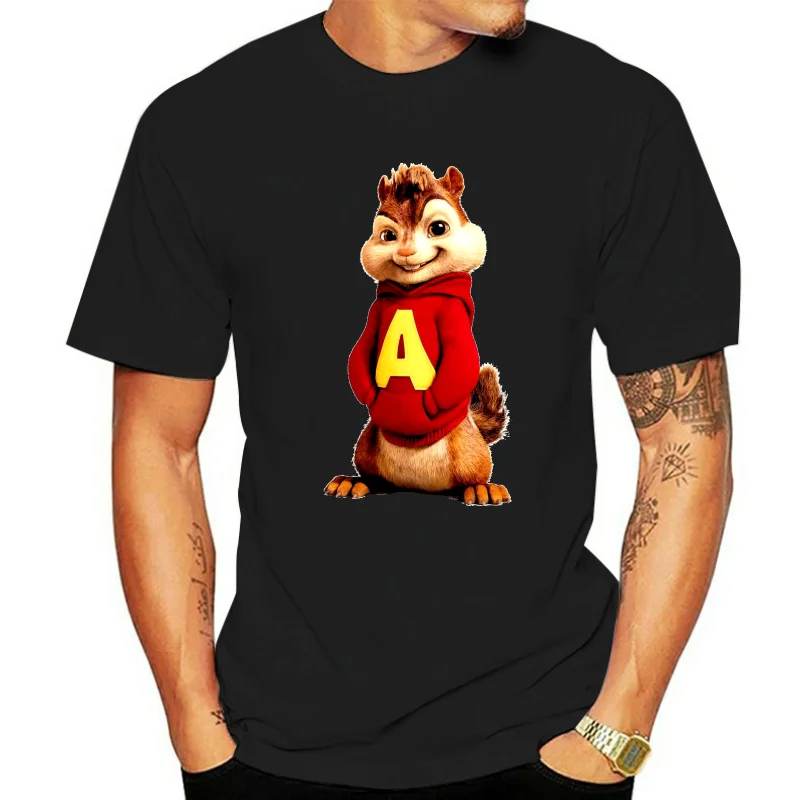 HANJ Family Alvin And The Chipmunks Road Chip T-Shirt For Men Black  cool T-shirt  Clothes Popular T-Shirt Crewneck