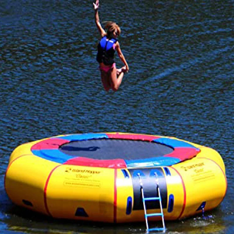 Fun Jump 8ft 10ft Inflatable Floating Water Park Trampoline Jumping Inflatable Water Trampoline for Lake