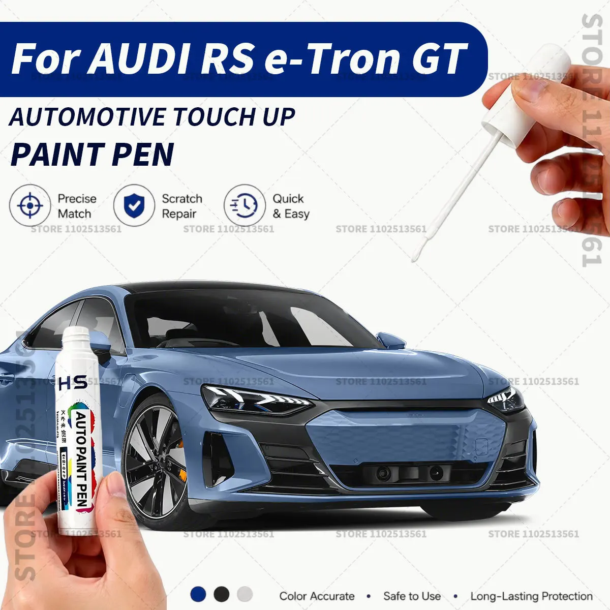 

Touch Up Paint Pen – Restore Car Paint & Remove Scratches Mythos Black Ascari Blue ARKONA White Silver For AUDI-RS E Tron GT