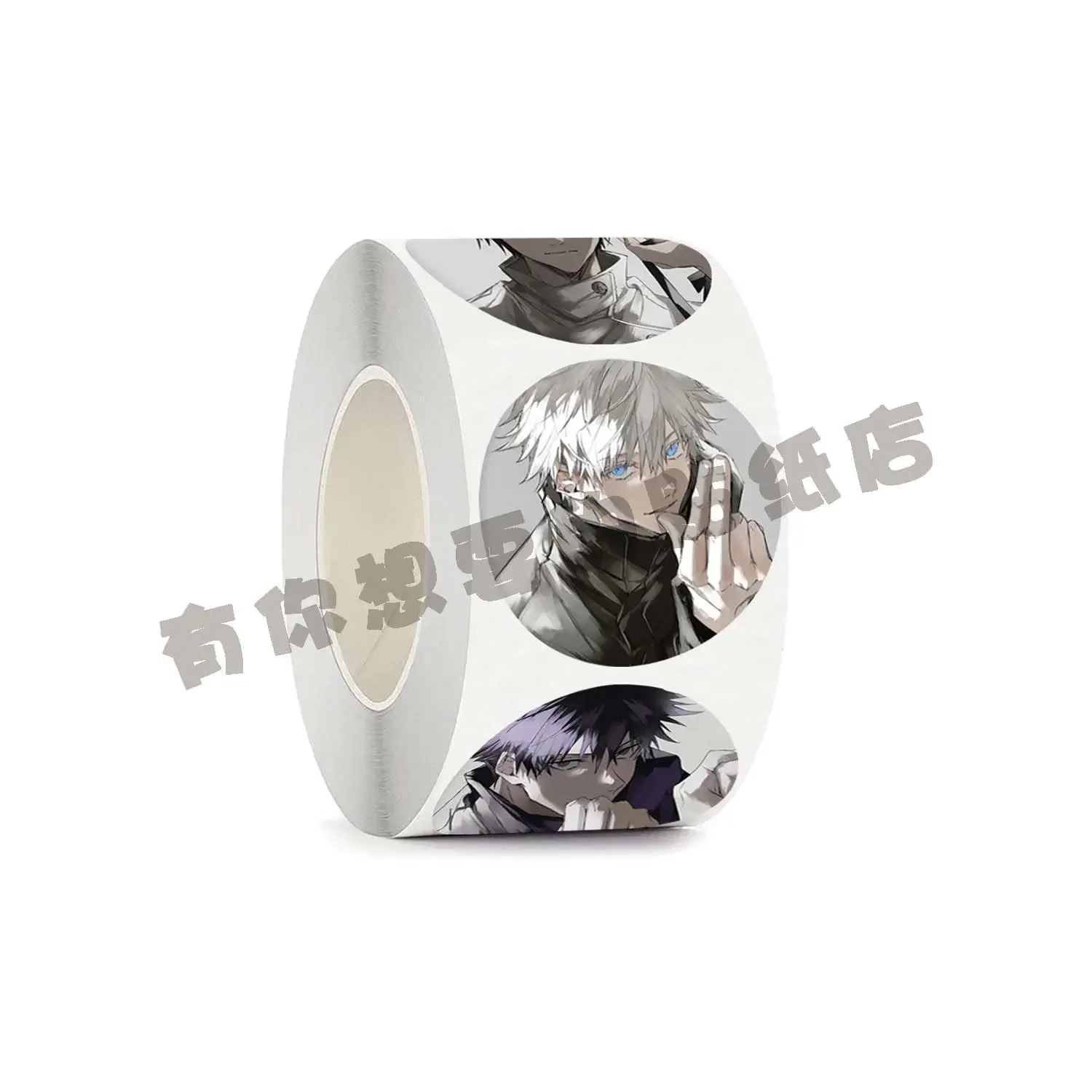 500PCS/Roll Itadori Yuji Fushiguro Megumi Gojo Satoru Popular Anime Two-dimensional Peripheral Decoration Round Sealing Stickers