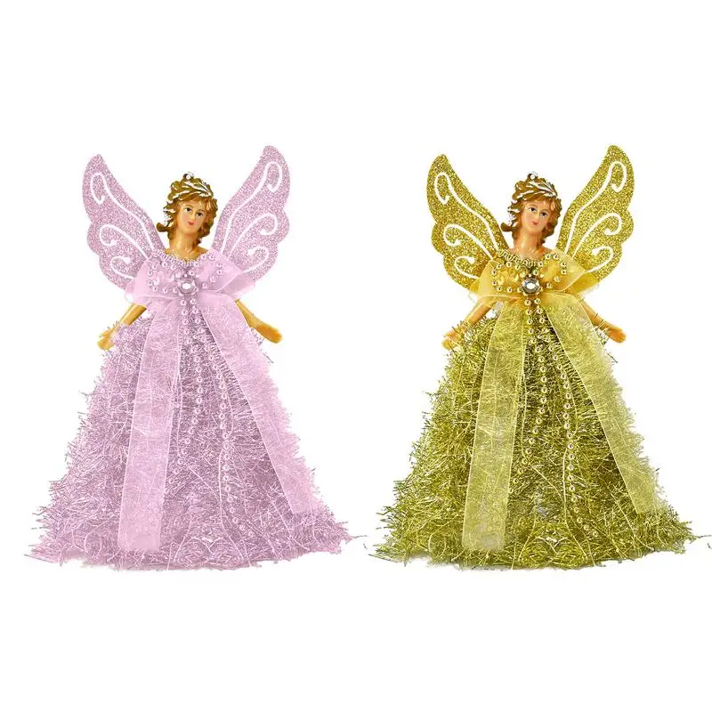 Angels Christmas Tree Topper Star Angel Treetop With Luxury Dress Christmas Angel Doll Standing Angel Christmas Tree Topper Star