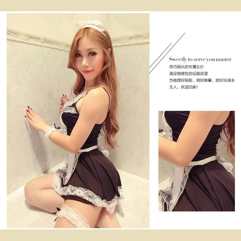 تأثيري خادمة النادل فستان موحد حبال مثير الملابس الداخلية المثيرة سيدة النادي الليلي فندق هواية عارية الذراعين فستان مثير المرأة التبعي