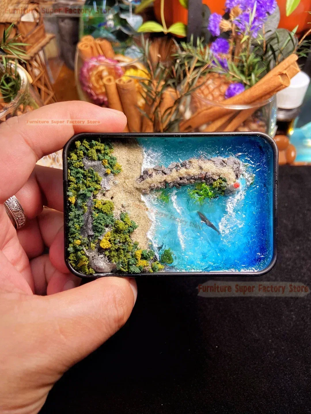 

Modelling Max Mosha Lighthouse hand-made miniature landscape model iron box hand-made fragrance expander ornaments creative gift