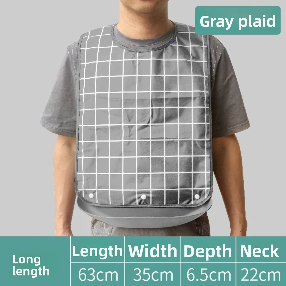 

New S/M/L Adult Bib Waterproof Dirt Resistant Elder Mealtime Bib Washable Adjustable Apron Dinning Aid