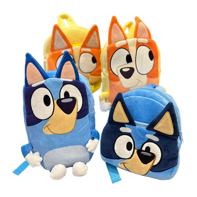 Bluey Plush Backpack Anime Figures Bingo Muffin Dog Toddler Cartoon Bag Kindergarten Schoolbag Plushies Velvet Fabric Kids Gifts