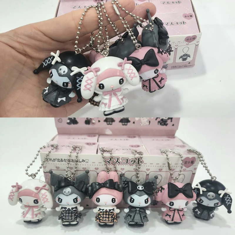 Figuras de acción Kawaii Kuromi Melody para niños, juguetes de Anime, adornos de escritorio, modelo de colección, llavero, regalo para Halloween