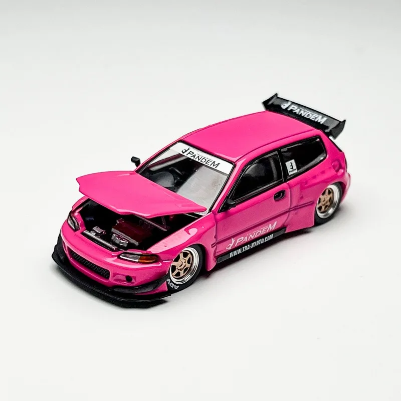 Em estoque 1:64 Honda Pandem Civic EG6 modelo de carro de liga de simulação fundida, brinquedo para meninos, ornamento colecionável para adultos.