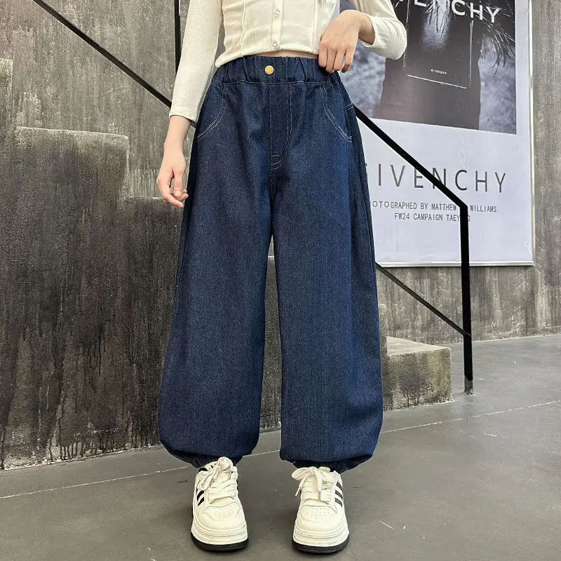 

Girls' Big Kids Spring Autumn Stylish Slim Fit Dad's Hip-Hop Jeans Loose Fall Autumn Wear