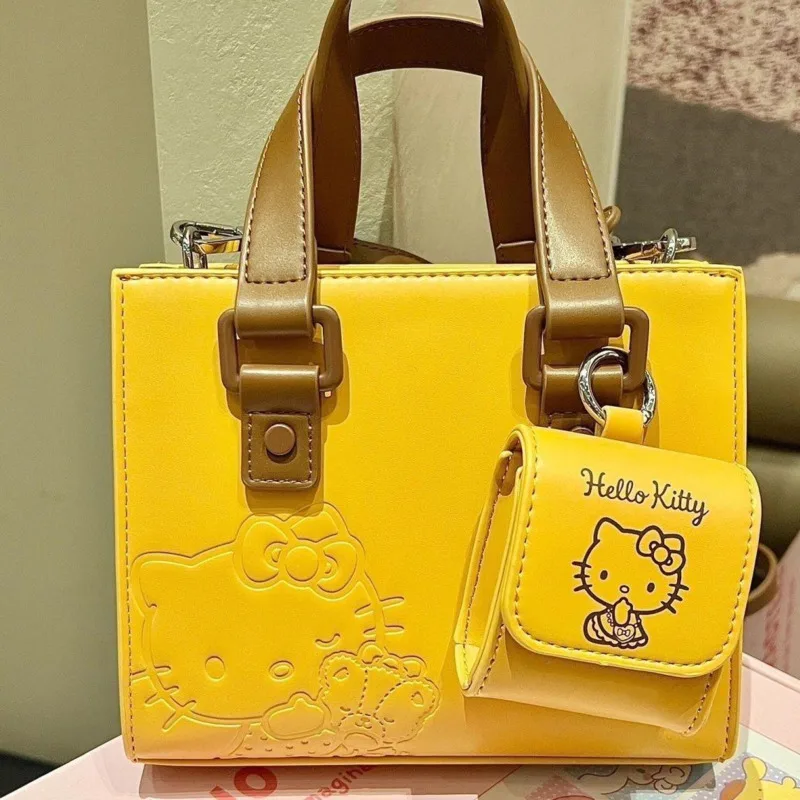 Sanrio Hello Kitty New Mini Handbags For Women Japanese Style Cute Messenger Bag Y2k Cartoon Cute Bags Aesthetic Pu Leather Tote