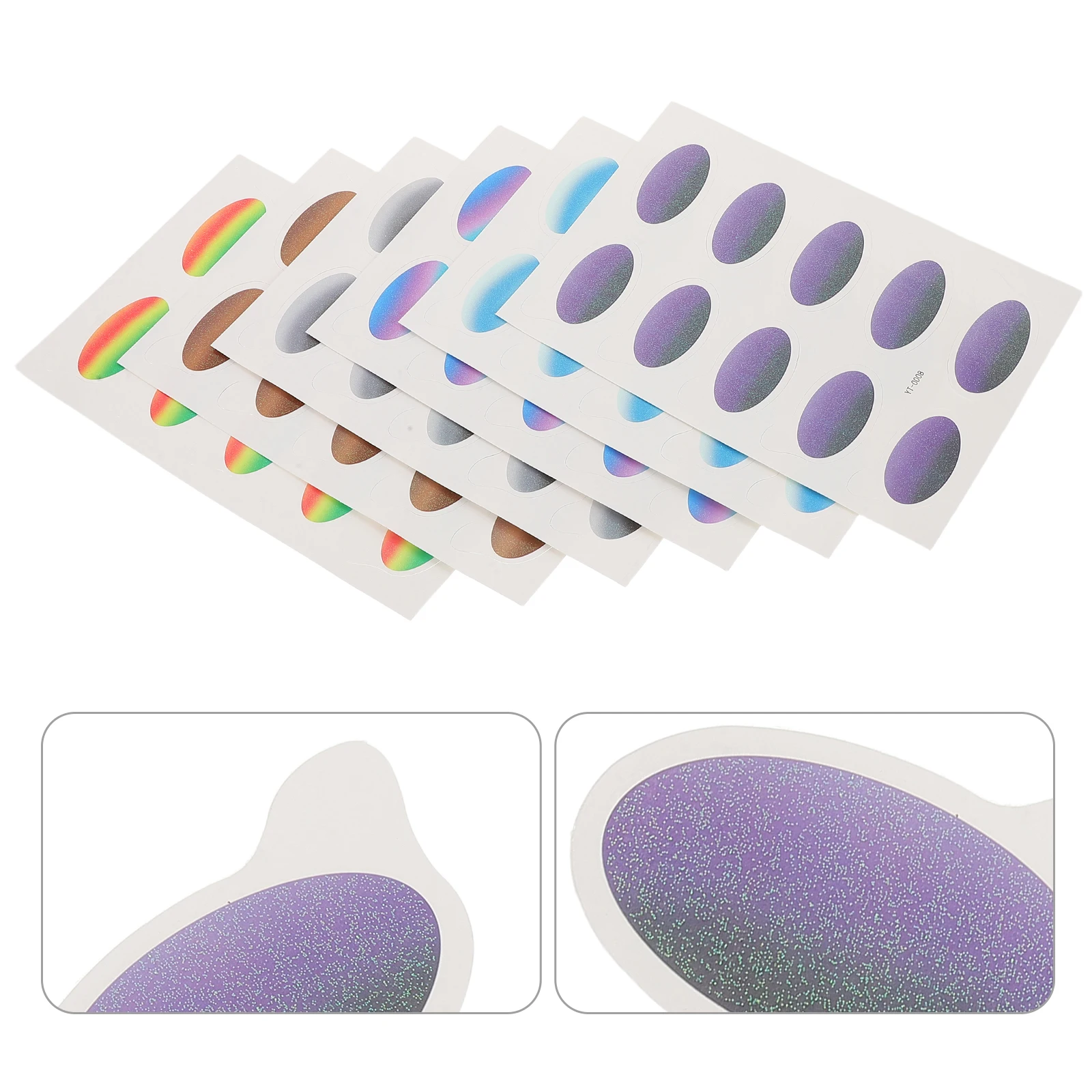 

6 Sheets Waterproof Eye Shadow Stickers Festival Decoration Make Paper