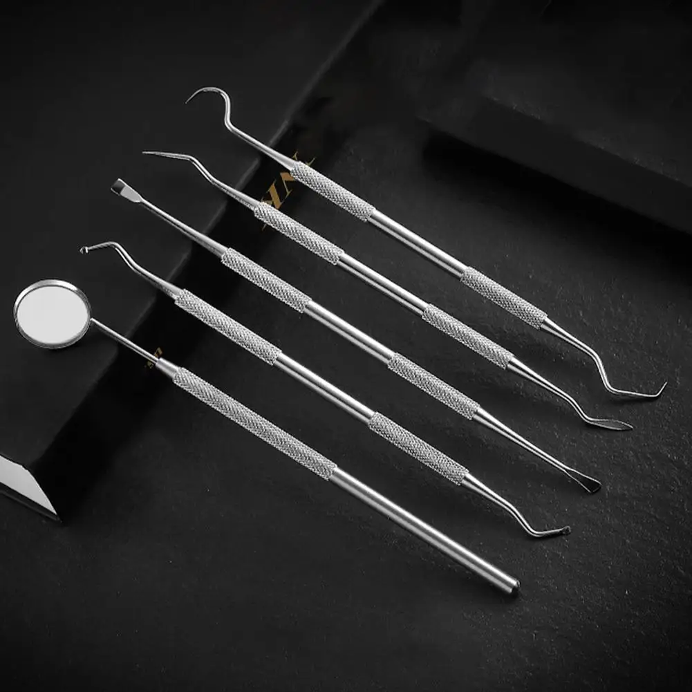 Dental Kit Tool Edelstahl Plaque Remover, Mundpflege mit Plaque Reiniger, Zahnstein Pick, Zahn & Zunge Schaber für Familie – Detail 7