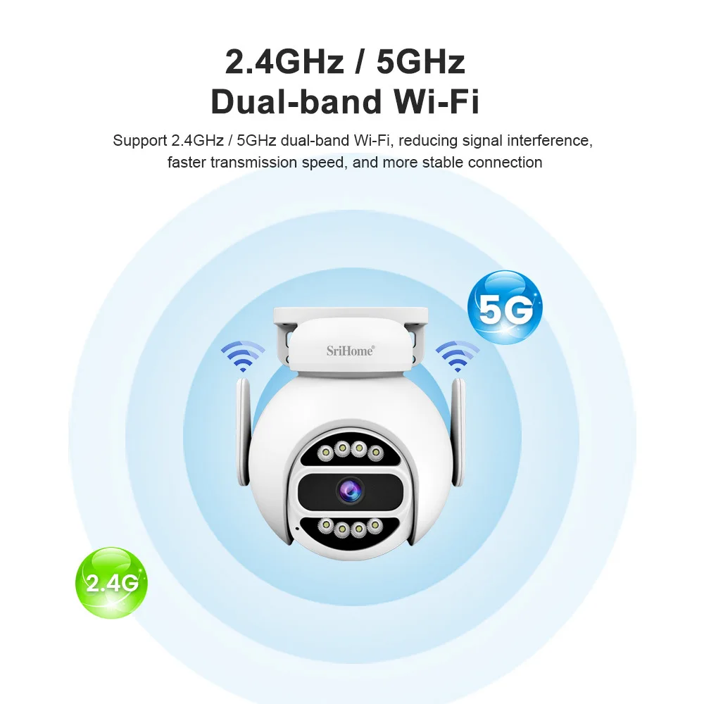 Imagem -05 - Câmera ip Srihome Sh047 Casa Interior Wifi Câmera de Vigilância sem Fio Vias Áudio Câmera de Vídeo Cctv Câmera de Vigilância Peças 4mp