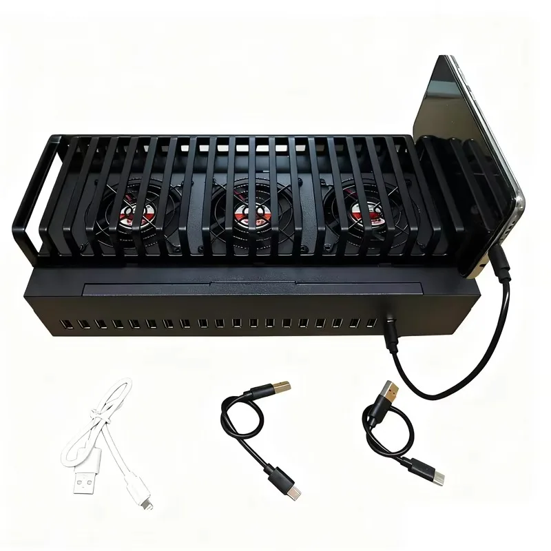20-Port Multi-Charger Hub Chassis for Fast Charging Compatible with All Phones Power Supplies Accessory