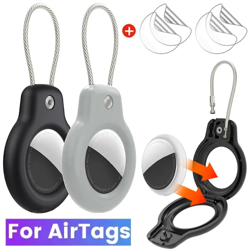 For Apple Airtag Air Tag Safety Lock Protector Case Secure Holder with Lanyard Keychain Anti Lost Location Tracker Cover