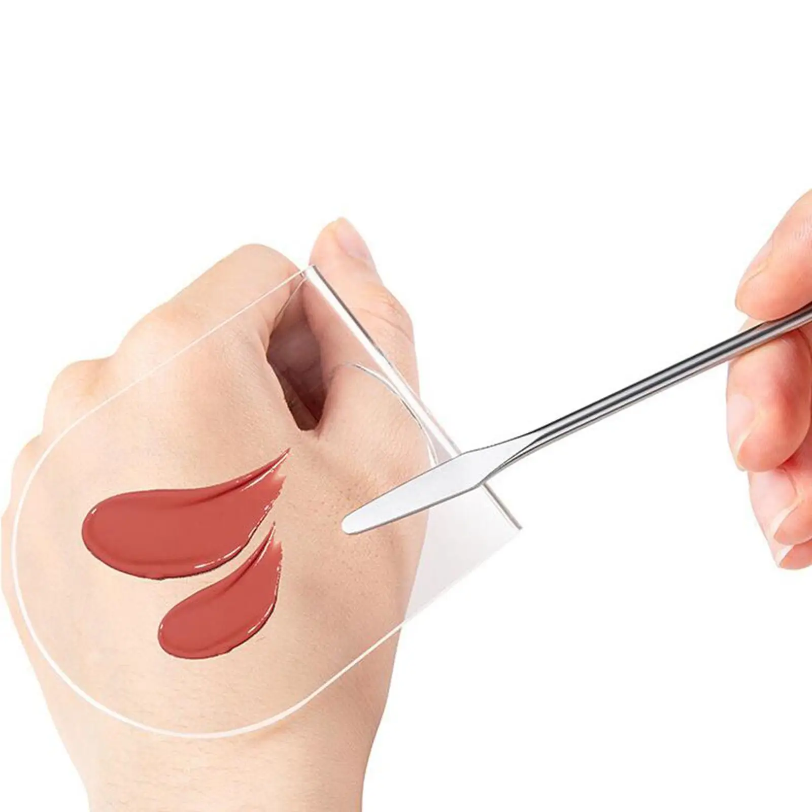 Acrylic Makeup Palette with Spatula Portable Blending Board Foundation Mixing Tool Set for Nail Art and Cream Cosmetics