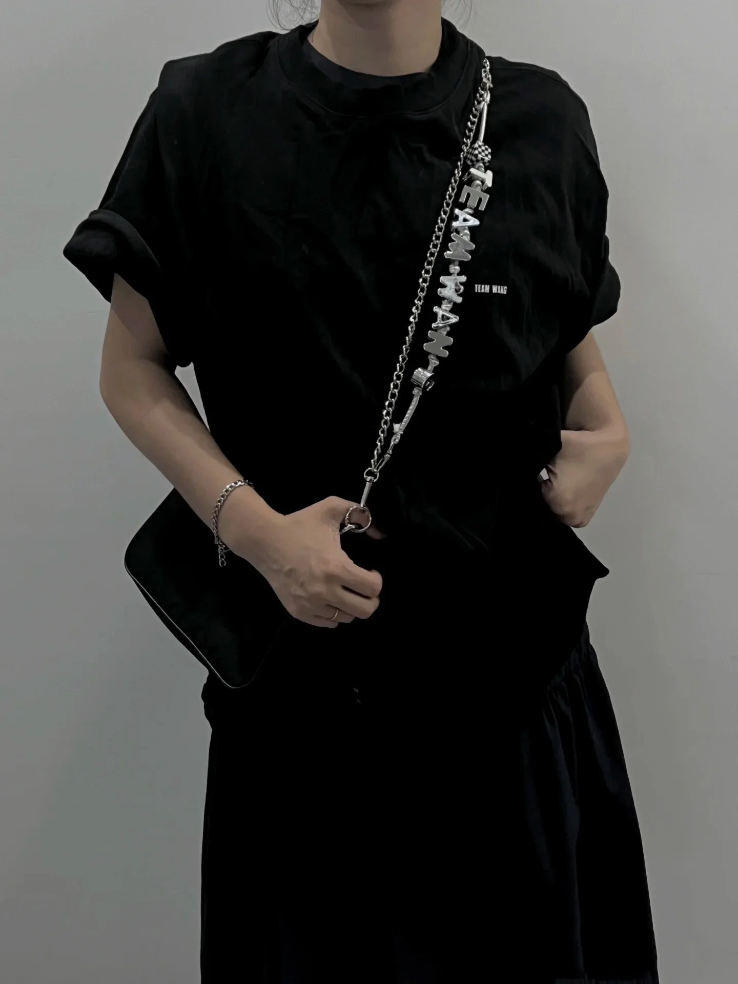 Kpop Hot Idol Jackson Wang originele pakketketen TEAM WANG brief metalen tasketting Jackson exclusieve handgemaakte tasketting