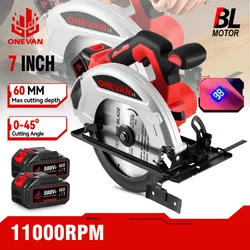 4000W 7Inch Brushless 185mm Electric Circular Saws Cordless Saw Adjustable Woodworking Power Tool For Makita 18V Battery Pin