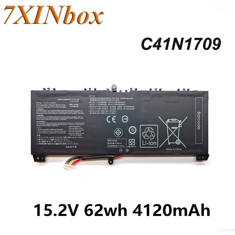 

7XINbox 15.2V 62wh Original C41N1709 0B200-02730000 Laptop Battery For ASUS ROG STRIX Series ROG STRIX GL503VS 0041A7700HQ