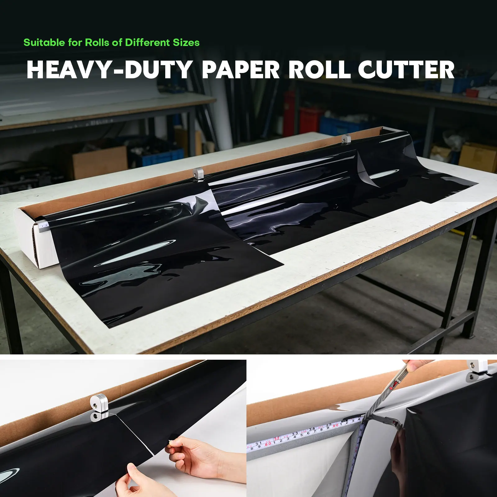 FOSHIO 60''/72'' High Precision Vinyl Film Roll Cutter Car Foil Paper Plotter Manual Slitting Knife Wrapping Styling Accessories