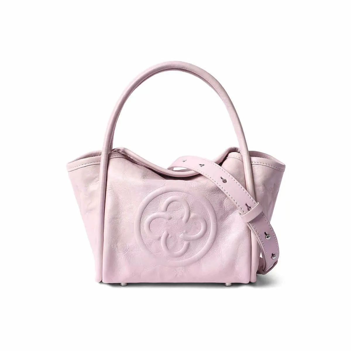 Cassile 2025 New Angel Bag Vegetable-Tanned Leather Wrinkled Single Shoulder Crossbody Bag Pink Handbag Basket