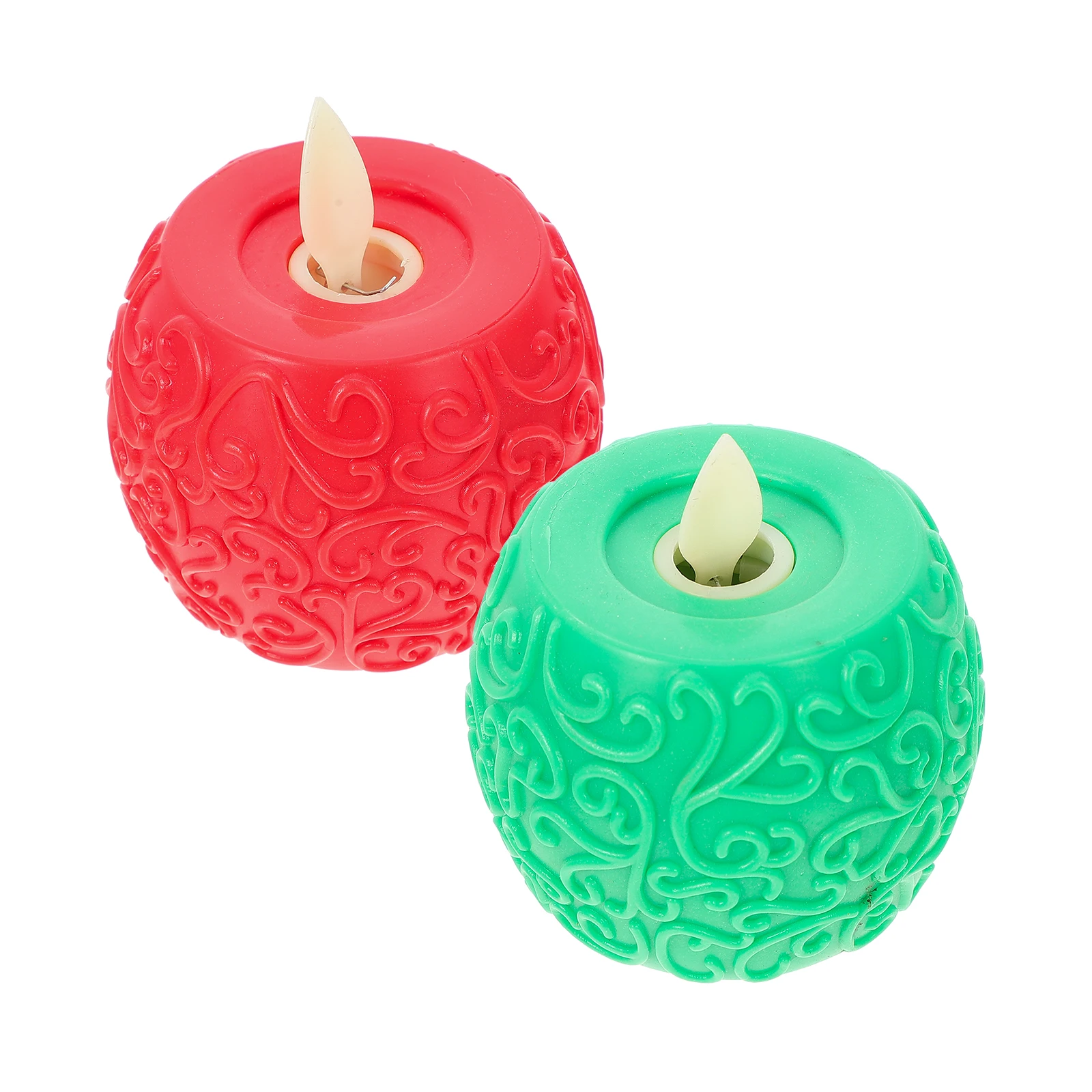 2 pçs led lâmpada eletrônica material abs velas sem chama aparência realista decorações de mesa festa natal casa