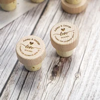 Custom 10/50/100pcs Wine Cork Stoppers Wedding Party Thank You Favors for Guest Engraved Wooden Bottle Cork Stopper 6