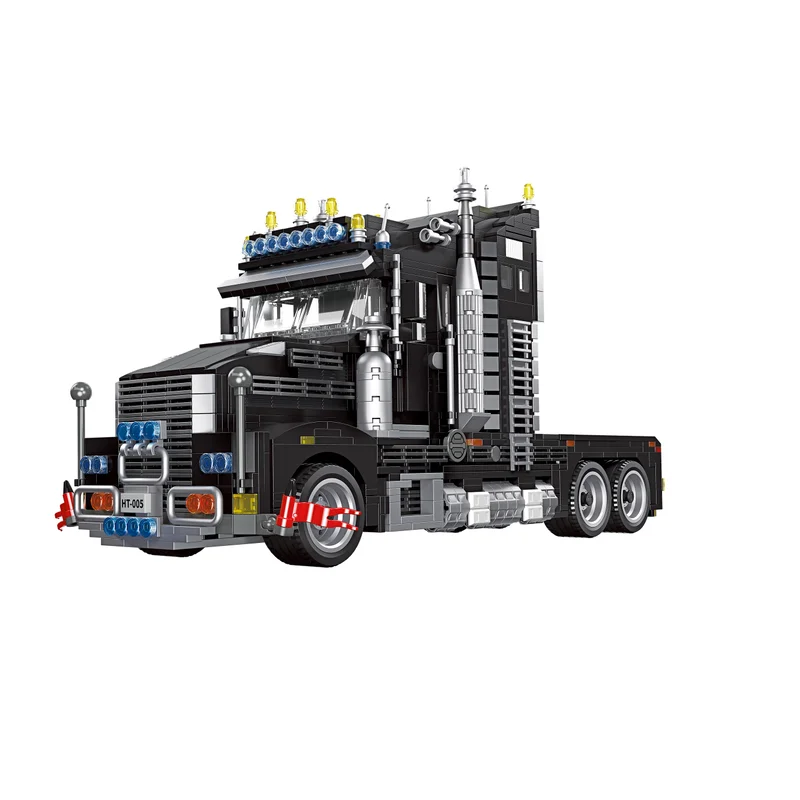 1545pcs MOC Technical Black Heavy Truck Building Blocks Model Vehicle Bricks Toy Set for Boys Perfect Christmas Gift