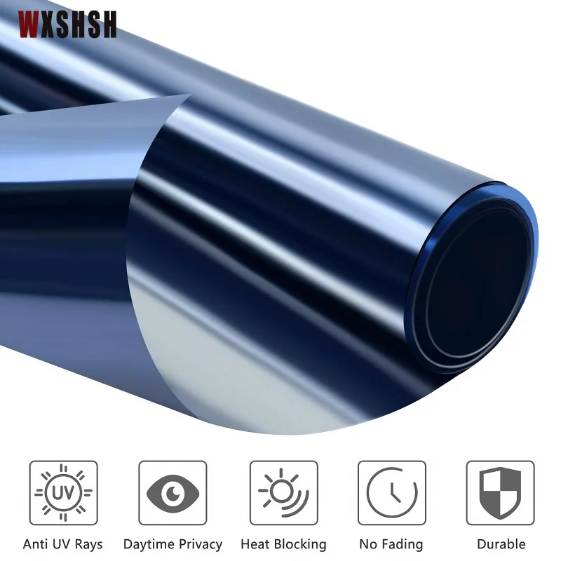 One Way Mirror Window films Daytime Reflective Privacy Protection Heat Insulatio Explosion-Proof Tint-Film Dark Blue