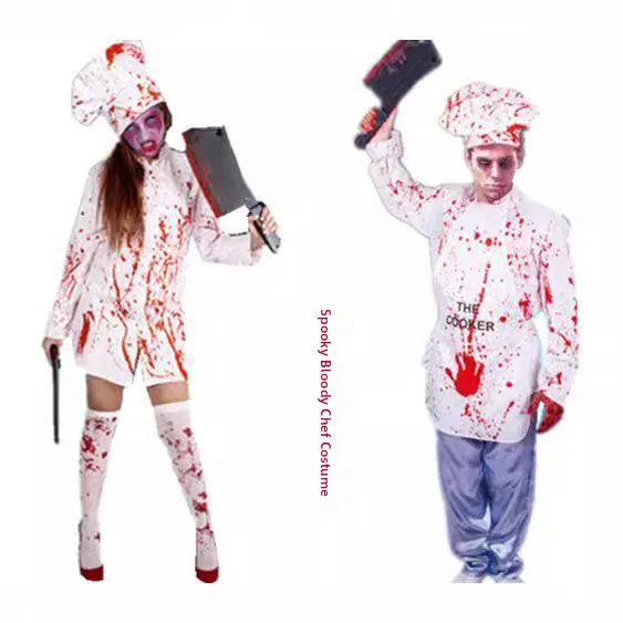 Loween Ghost Festival Horror Traje Par Performance Traje Chinês Tradicional Feminino Roupa de Desempenho de Palco