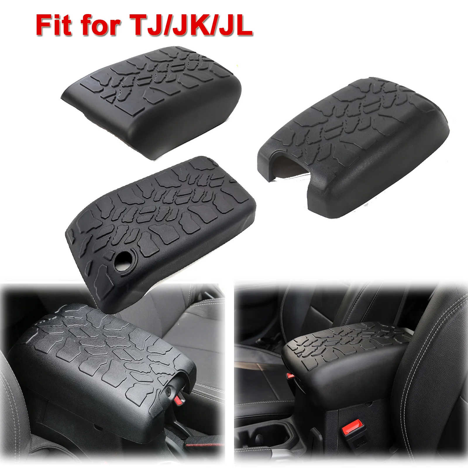 

Tire Tread ArmPad Center Console Cover Armrest Cushion Fit For Jeep Wrangler TJ JK JL 1997-2022 Armrest Box Pad Interior Parts