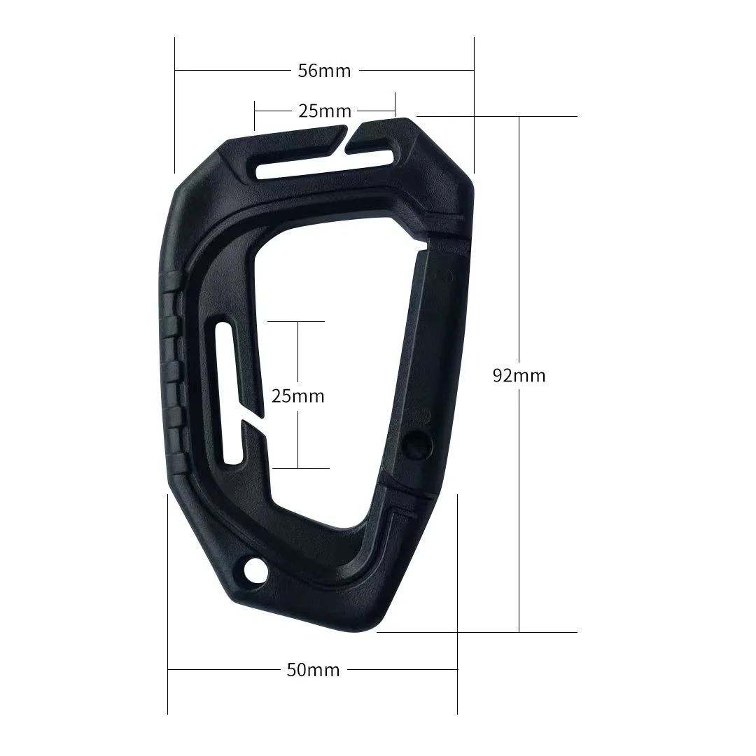 6Pcs Large D-ring Plastic Steel Tactical Carabiners Molle Quick Hanging Hook Buckle Clips Backpack Outdoor EDC Tools Accessories