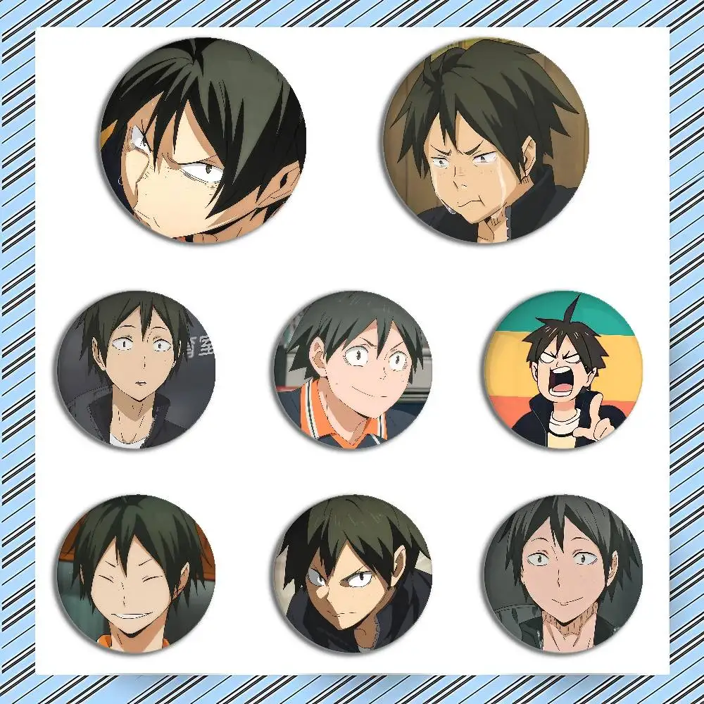 Anime Tadashi Yamaguchi Cover Brooches Funny Meme Badge Fashion Jewelry Gifts
