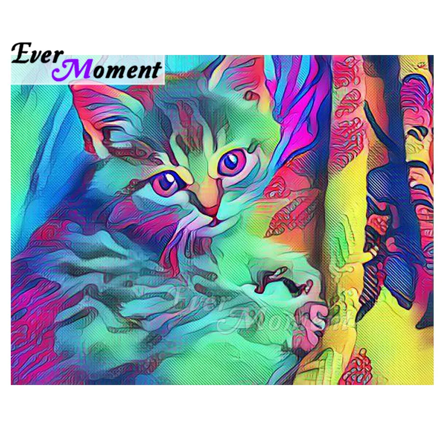 

Mosaic Colorful Cat Full Square Drill Cross Stitch Picture Of Rhinestone Diamond Embroidery Ever Moment Diamond Painting ASF1927