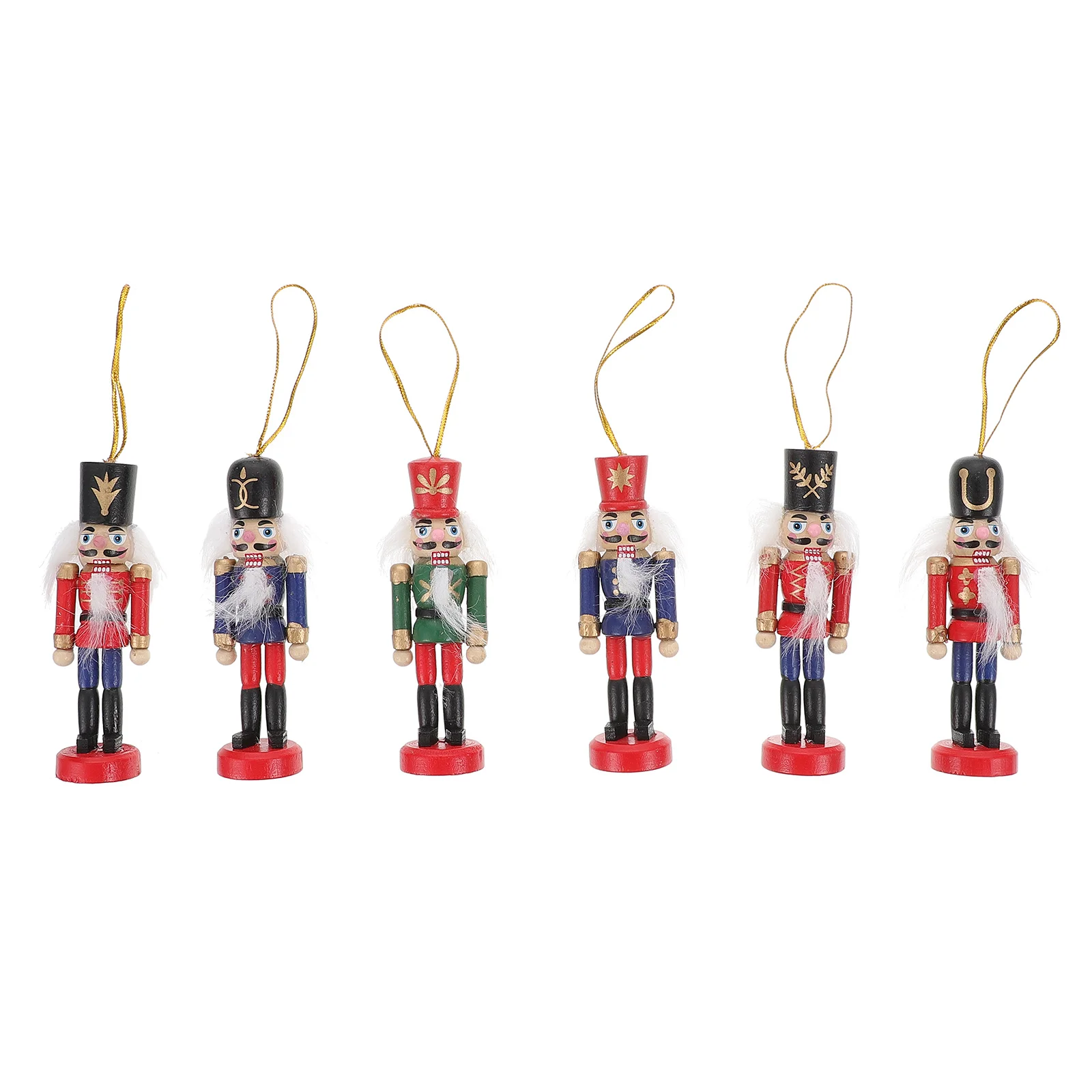 

6 Pcs Christmas Nutcracker Puppet Ornaments Festival Hanging Pendant Supplies Scene Adornment Puppets Decor Tree