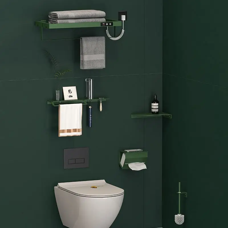 رف المناشف الكهربائية، رف تجفيف التدفئة المنزلية للحمام، لوح عريض للحمام، رف مناشف جرافين ذكي