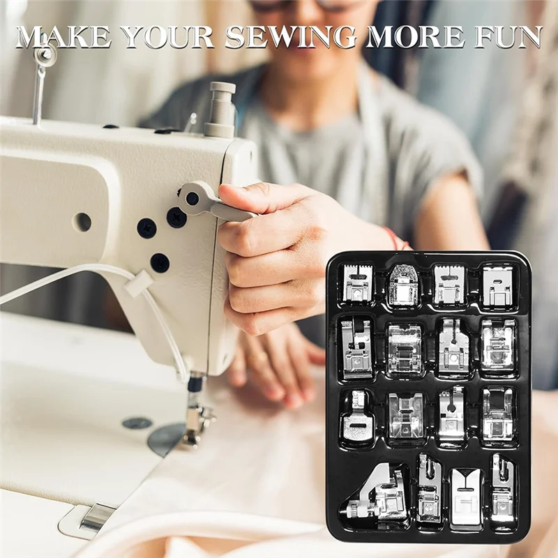 Reliable 16 Pcs Sewing Machine Presser Feet Set, Sewing Machine Foot Fit For Brother, Singer/Janome/Babylock
