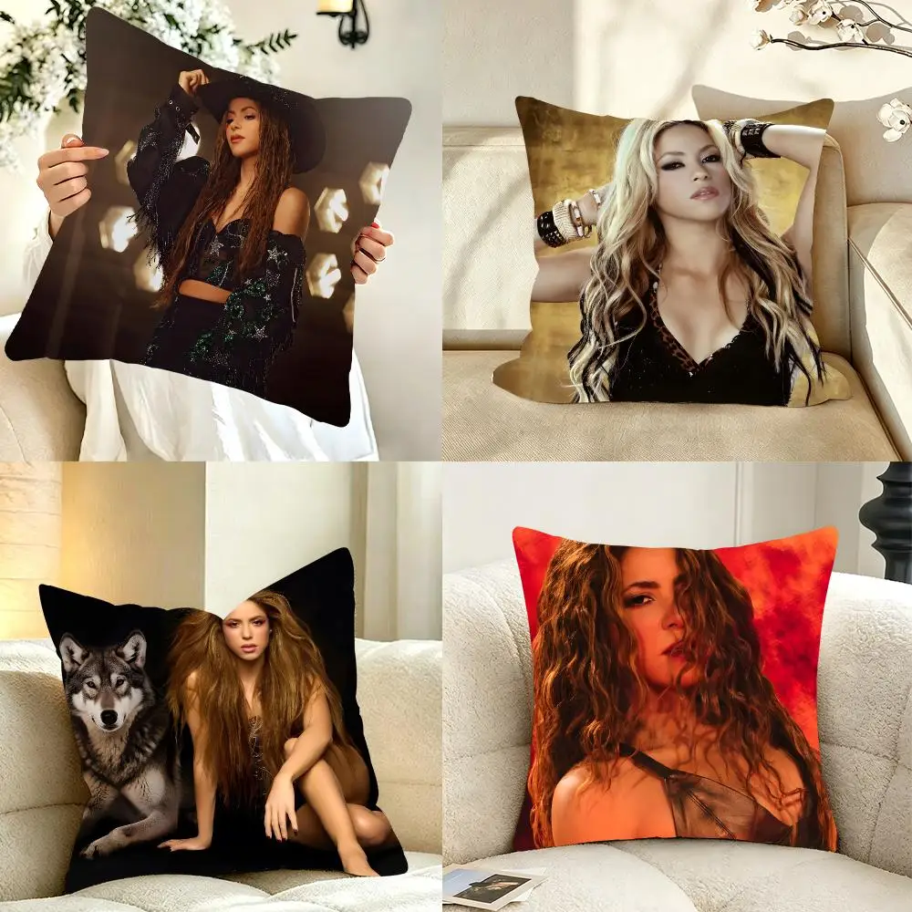 Vibrant Singer S-Shakira Cushion Cover Bedroom bed reading backrest cushion Festive plush holiday Soft plush throw