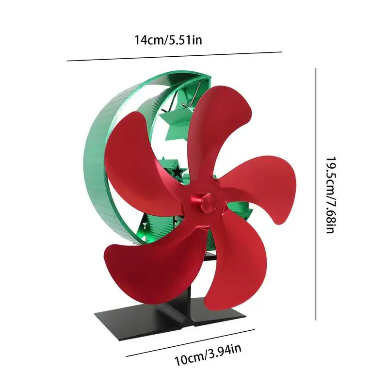 مروحة موقد الخشب 5 شفرات تعمل بالطاقة الحرارية سجل الموقد مروحة عملية هادئة تعميم الهواء الدافئ دائم موقد الخشب مروحة نفخ ل